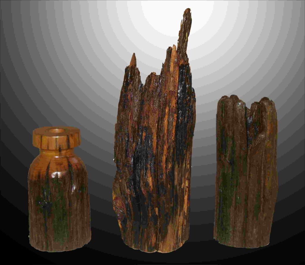 three dry vases carved by gary carver of carverscarvings